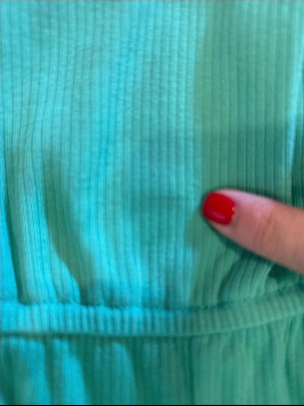 Girls' Teal Ribbed Tank Rompers - Picture 2 of 2